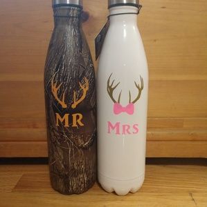 Water bottle insulated mr and mrs